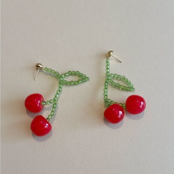 Cherry Drop Earrings N1479 - Picture 3 of 6